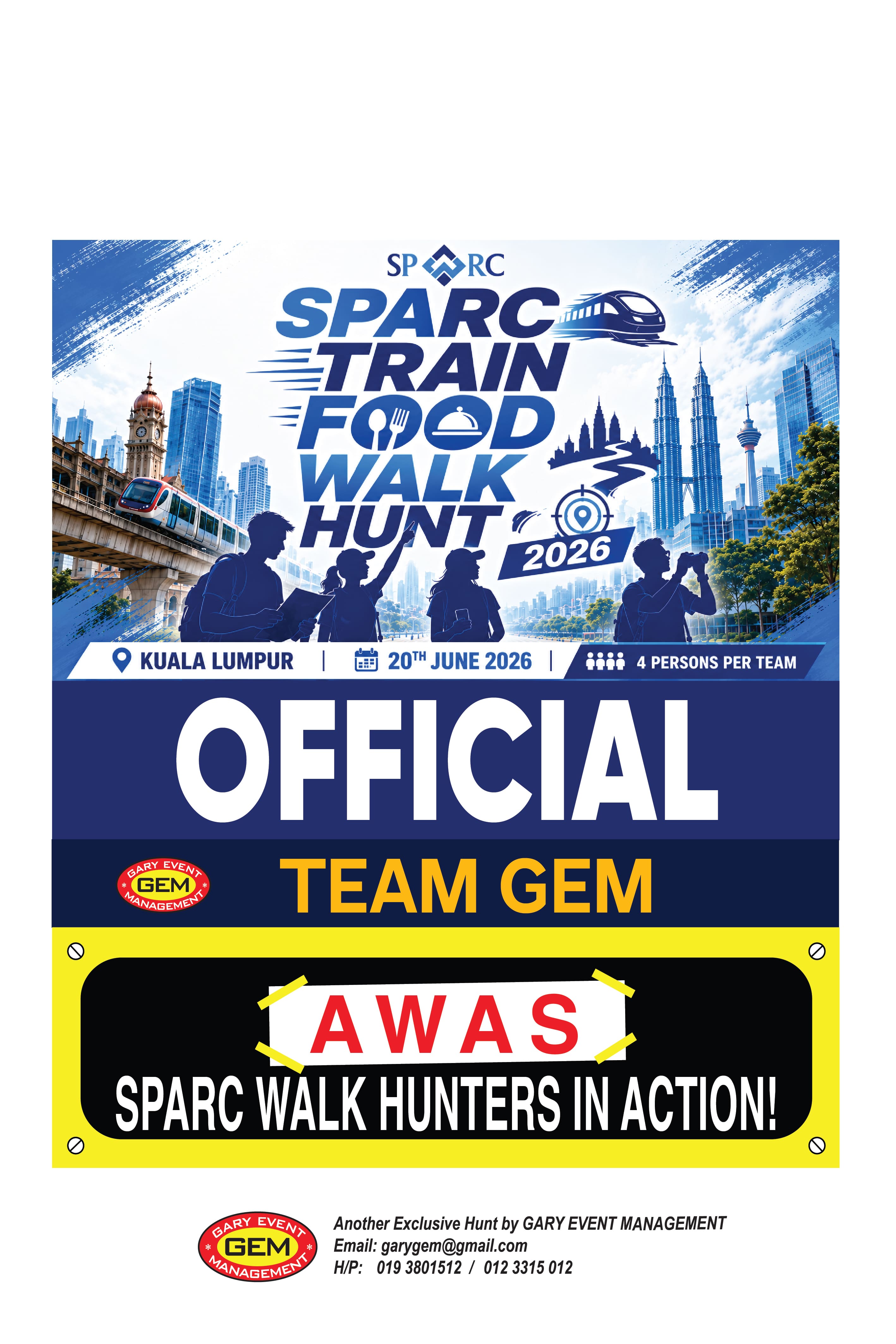SPARC Train Food Walk Hunt 2026 Official Team GEM